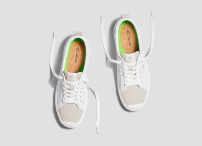 OCA Low White Premium Leather Vintage White Suede Sneaker