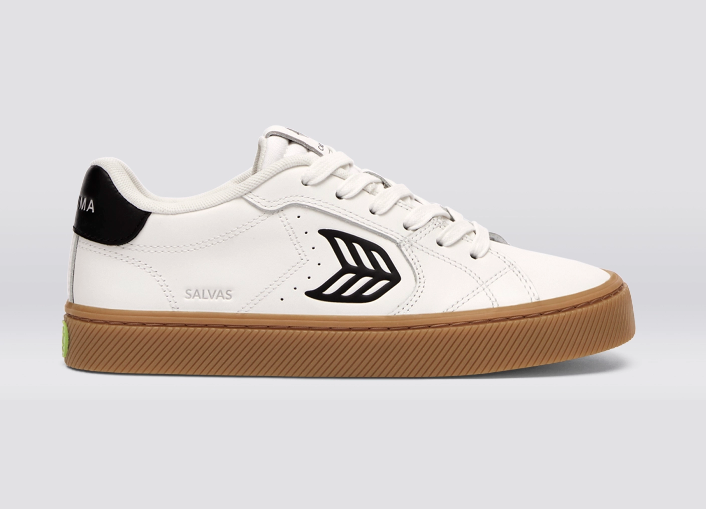 SALVAS Leather Gum Warm White Black Logo