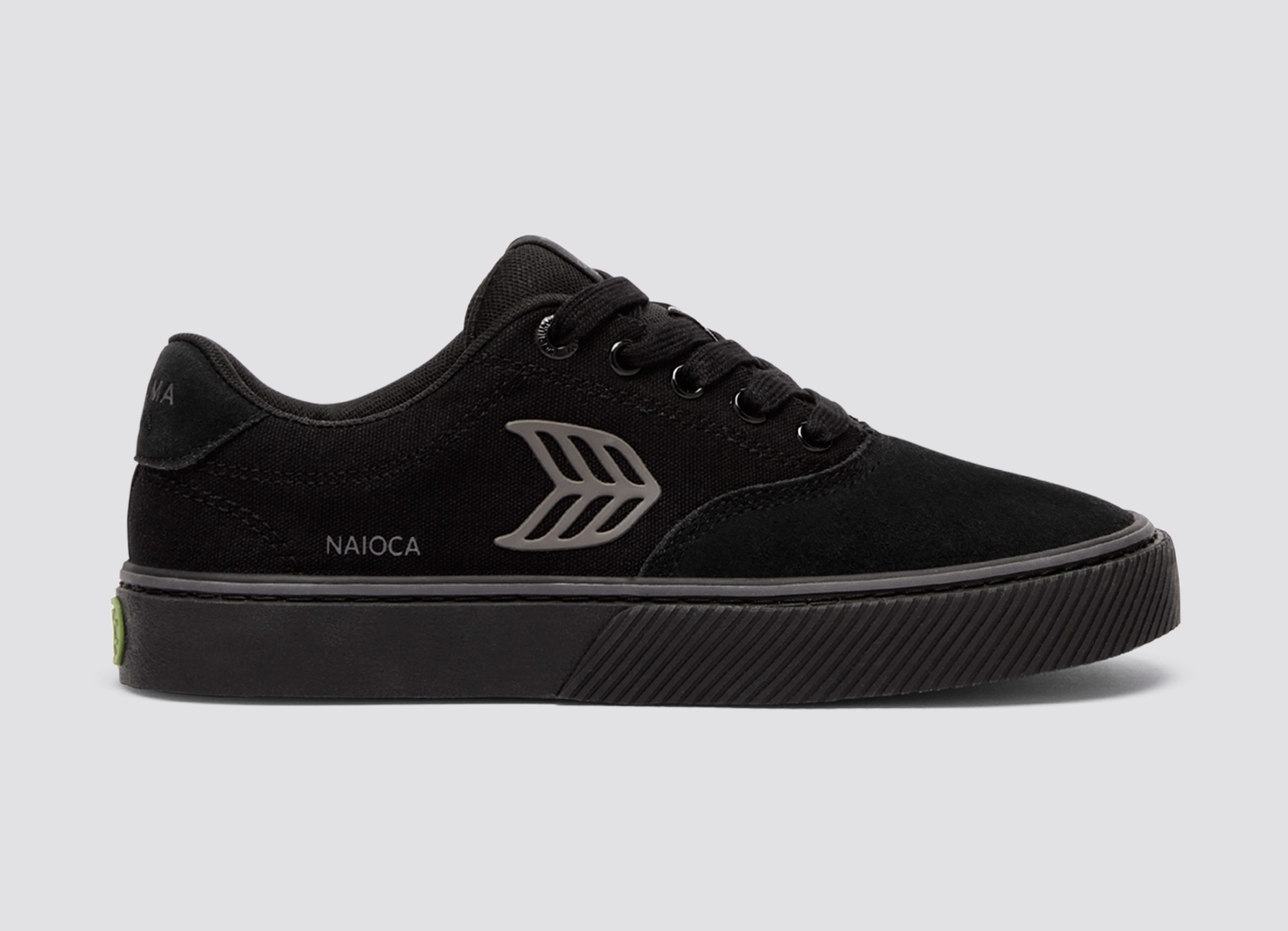NAIOCA Stripe Suede and Canvas Black Magnet logo