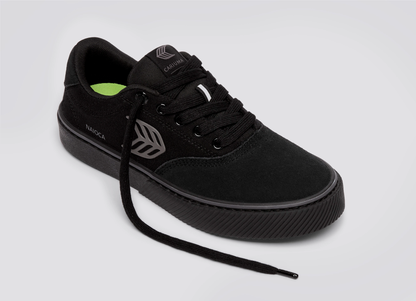 NAIOCA Stripe Suede and Canvas Black Magnet logo