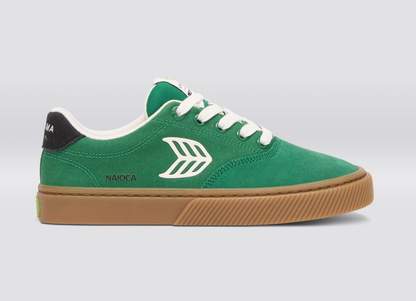 NAIOCA Stripe Suede and Canvas Lush Green