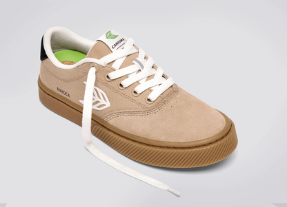 NAIOCA Stripe Suede and Canvas Desert Taupe