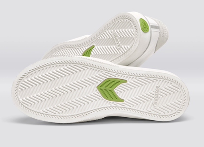 NAIOCA Stripe Suede and Canvas Smoke White