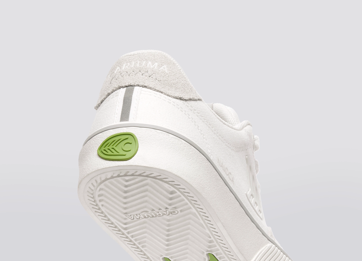 NAIOCA Stripe Suede and Canvas Smoke White