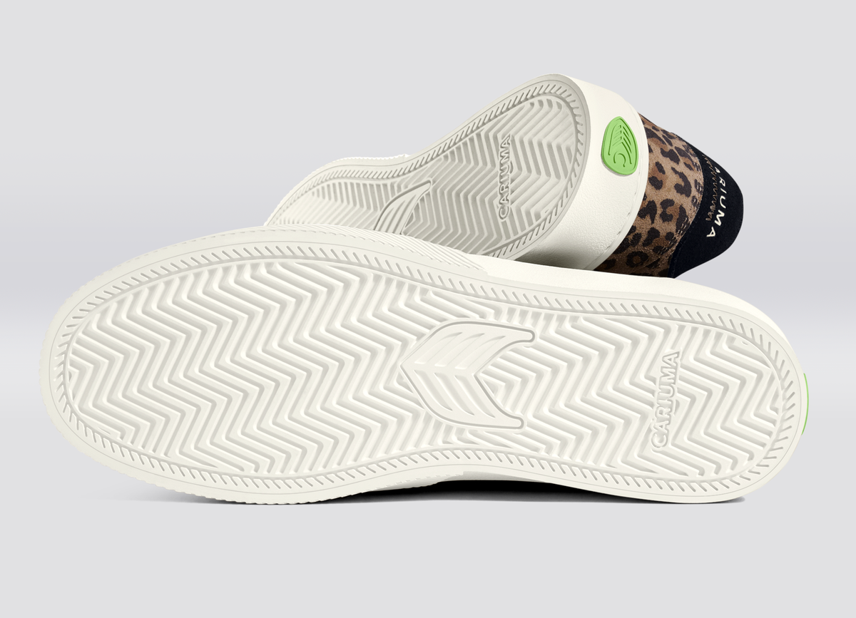 NAIOCA Leopard Print Suede Ivory Logo Sneaker