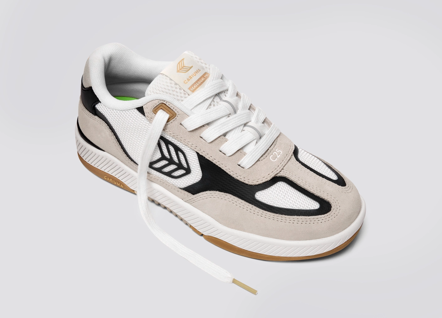 Skategoat C25 PRO Off-White Mesh Light Cream Suede Black Accents Sneaker